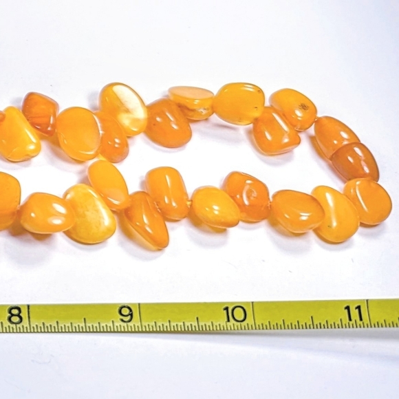 RARE Vintage Egg Yolk Amber Necklace and Sterling Earring Set. - Picture 4 of 11